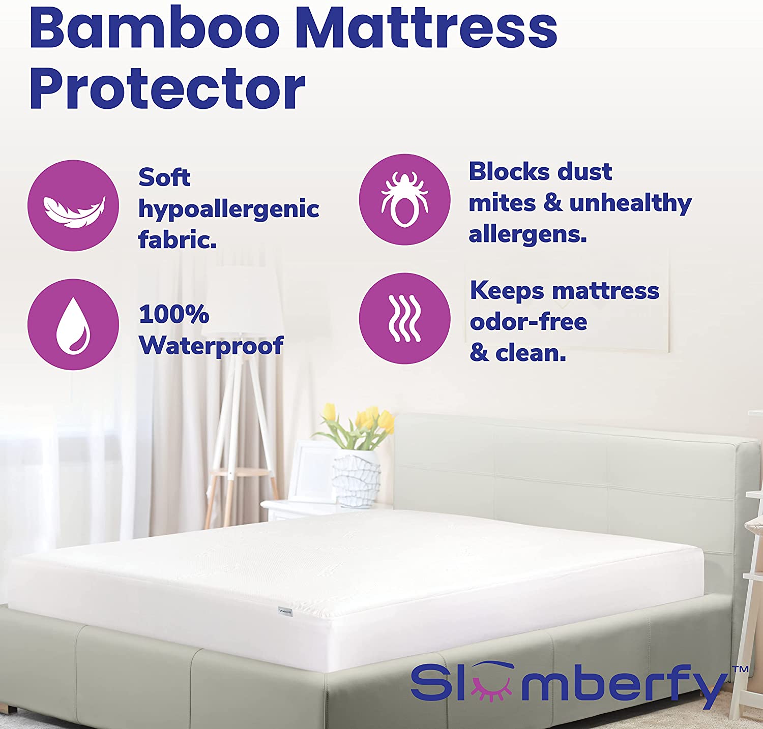 Quilted Fitted Mattress Pad, 100% Waterproof Mattress Cover