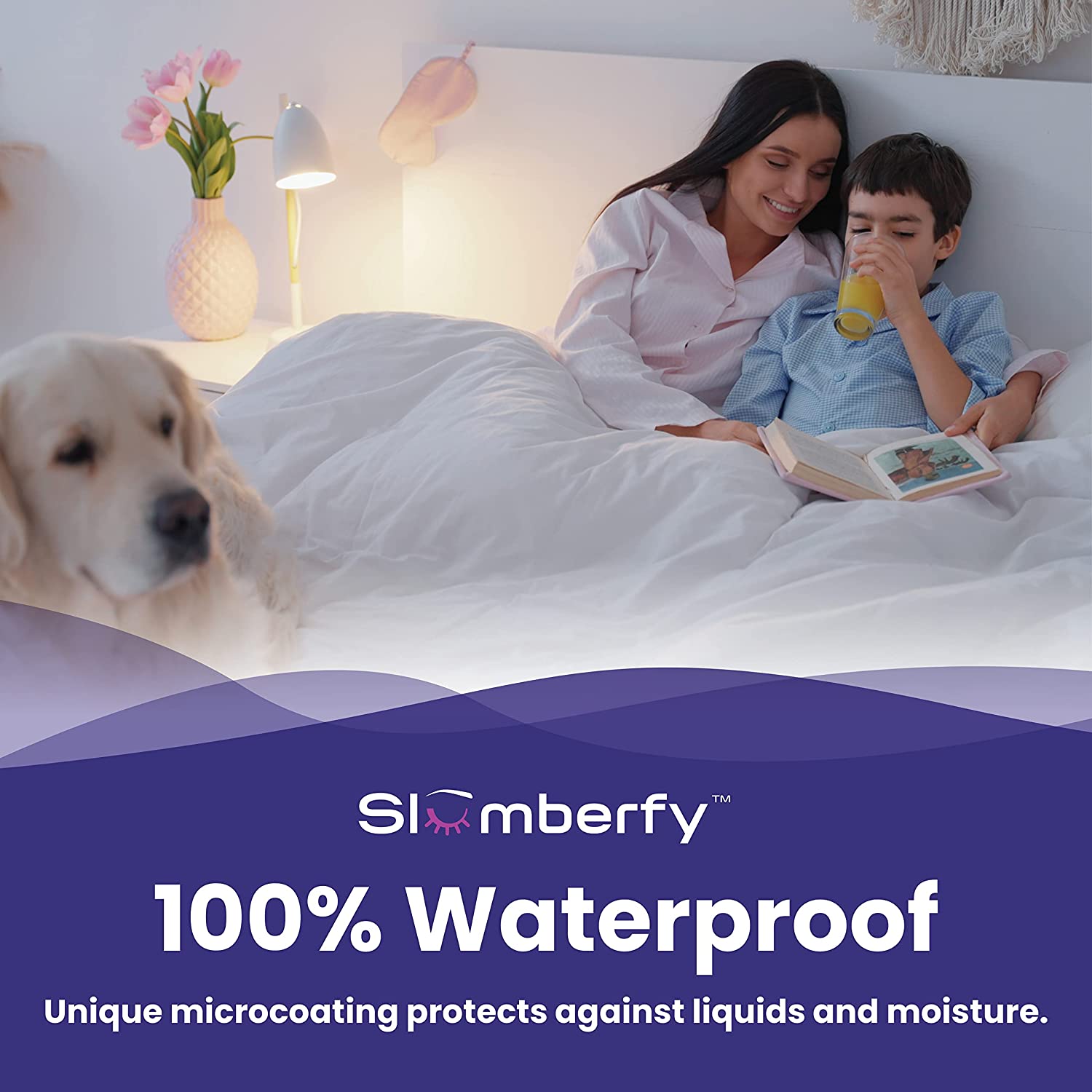 Waterproof Mattress Protector by Slumberfy | Hypoallergenic Bamboo Mattress